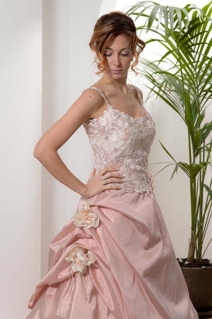 Abito da sposa modello Selene, particolare busto