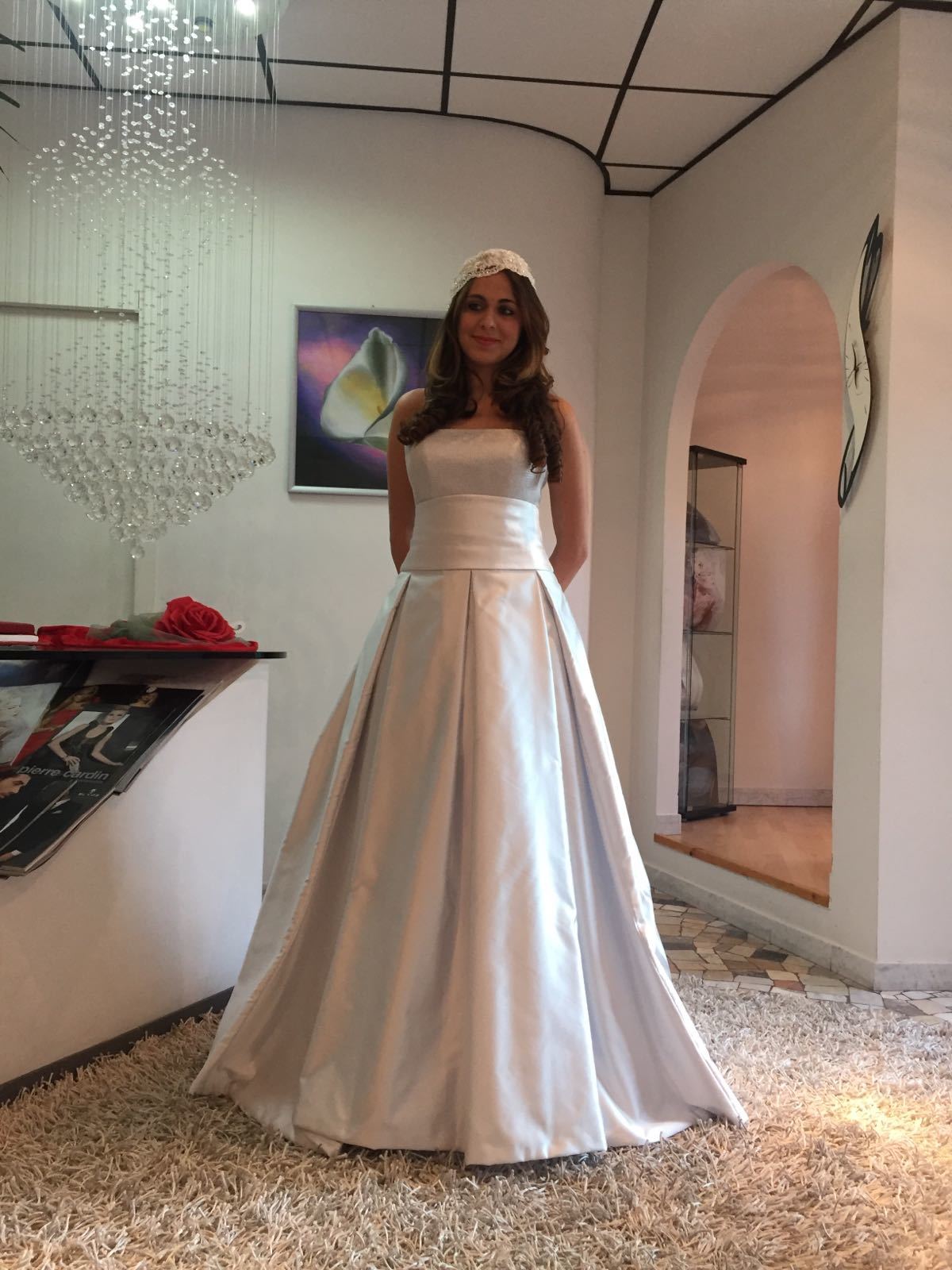 Abito da sposa modello Serena, particolare su tessuto