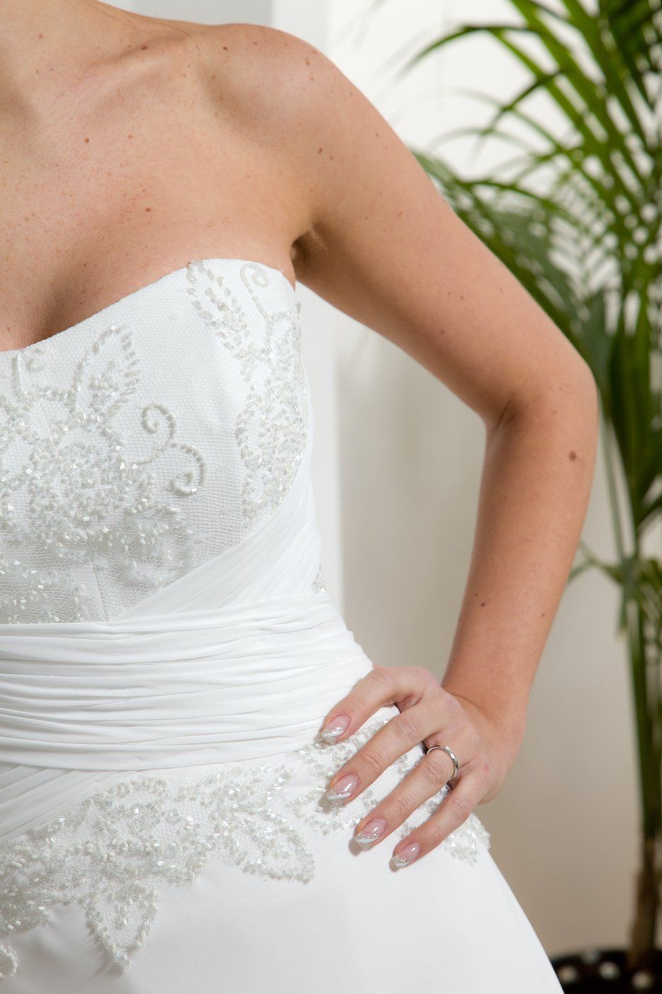 Abito da sposa modello Vittoria, particolare busto