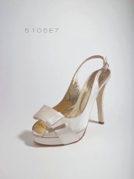 Scarpe da sposa open toe bianche con fiocco