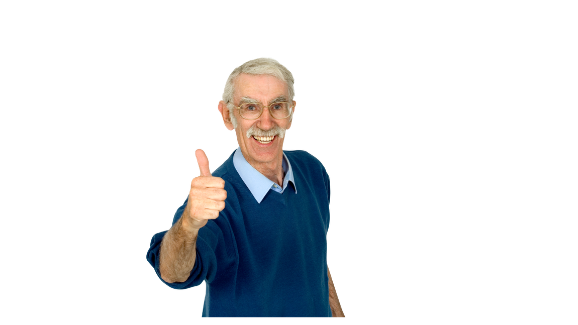 Old Man with thumbs up