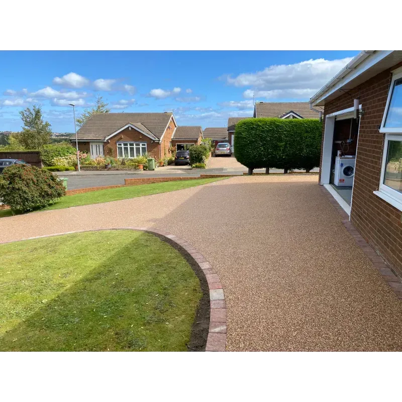 New driveway at the front of a house