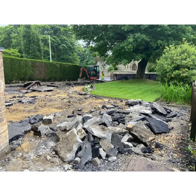 Old driveway being dug up in Durham
