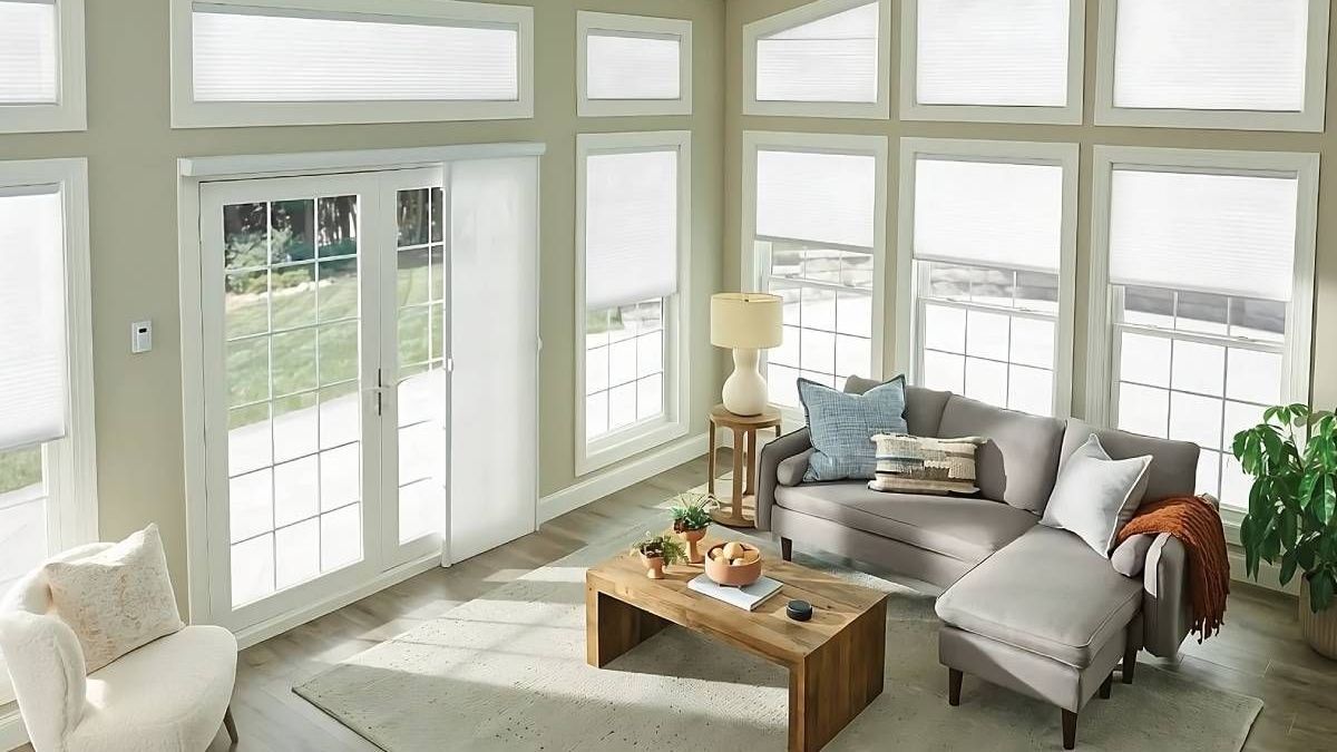 Graber® Vertical Cellular Shades on Several Windows