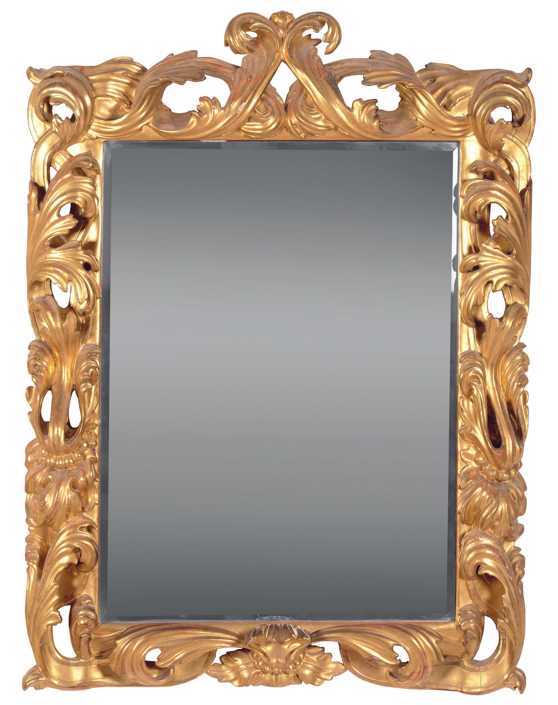 Specchiera in legno intagliato e dorato, XIX secolo