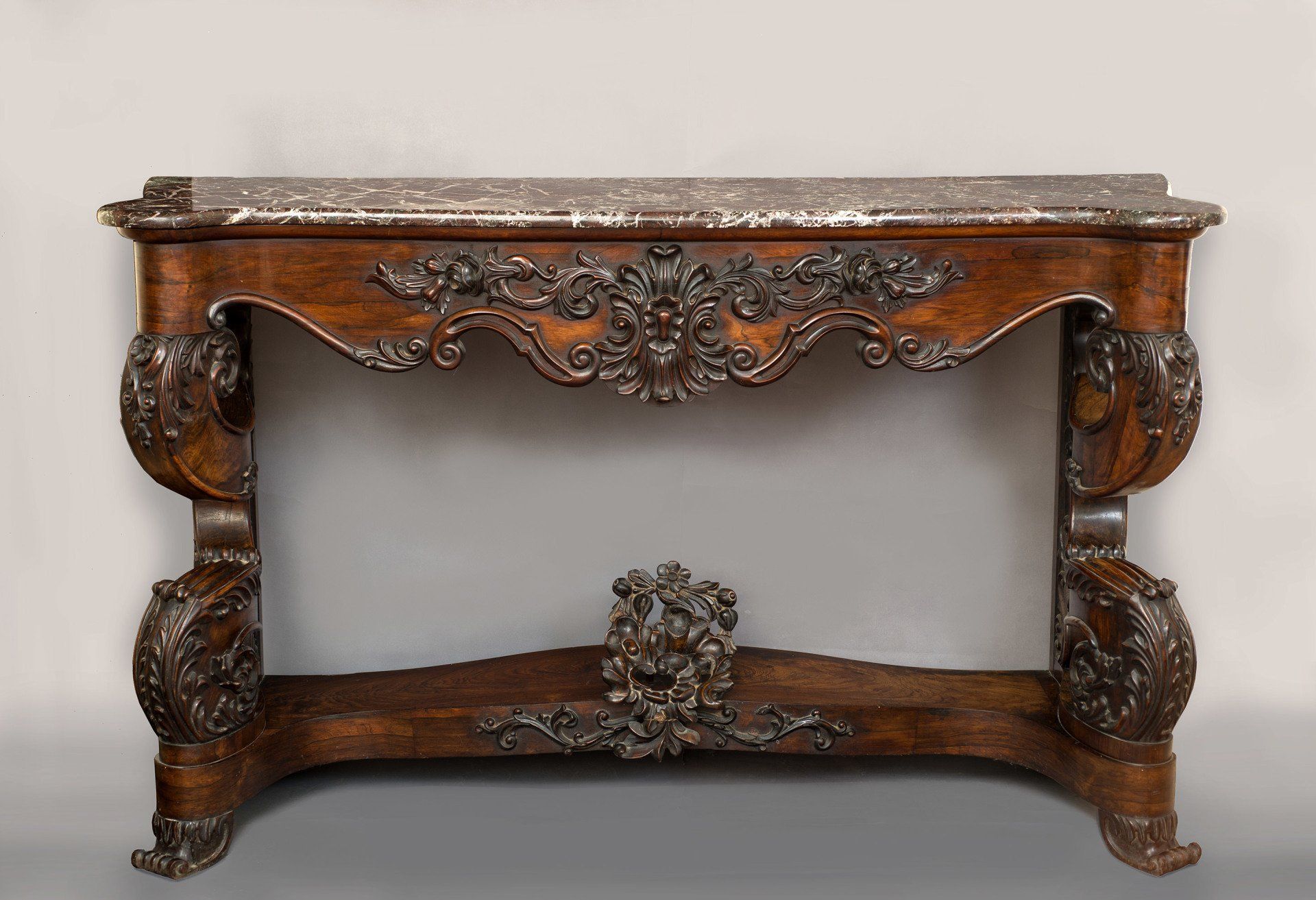 consolle da muro impiallacciato in legno di palissandro