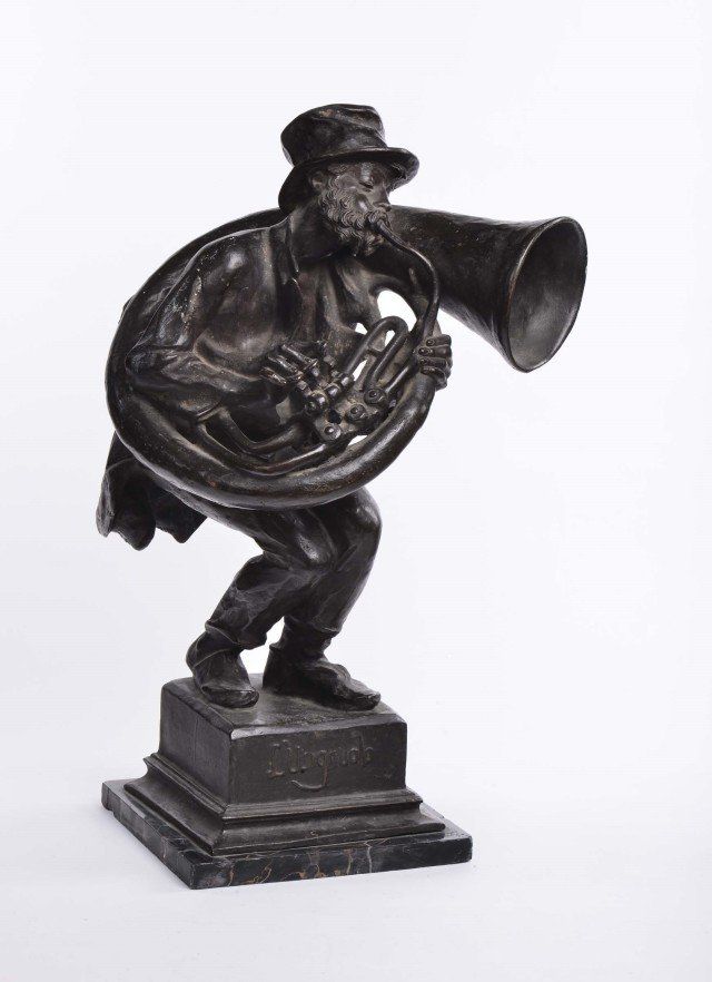 L'usignolo, scultura in bronzo brunito, Achille D'Orsi