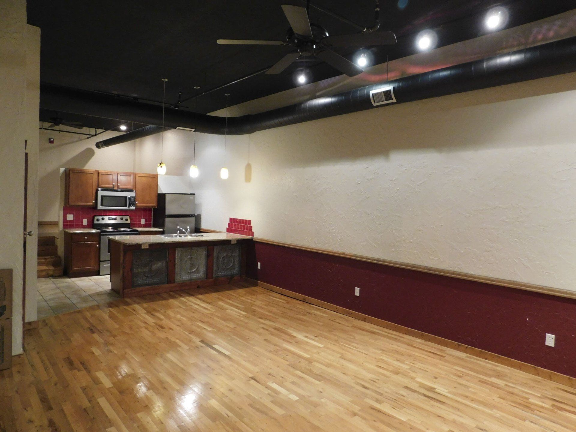 Living area and kitchen | Springfield Lofts