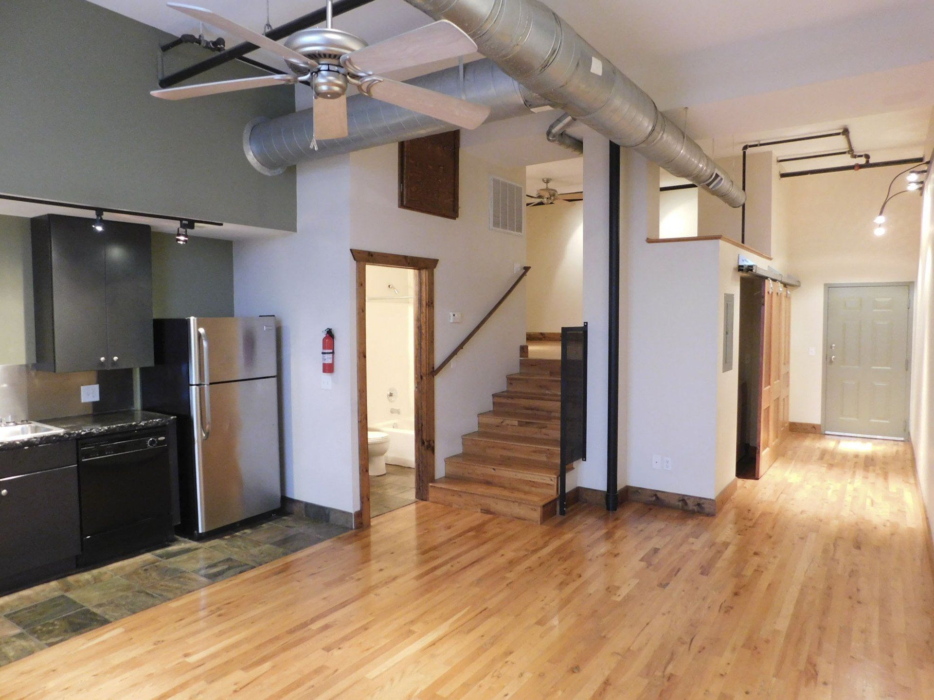 Kitchen and stairs | Springfield Lofts