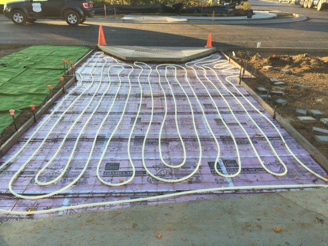 hydronic heated paver driveway