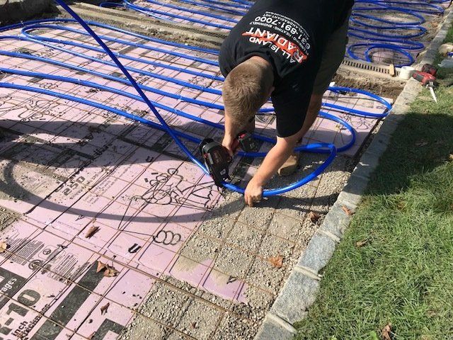 hydronic heated paver driveway