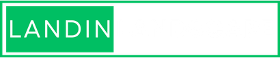 A green and white sign that says landin on it