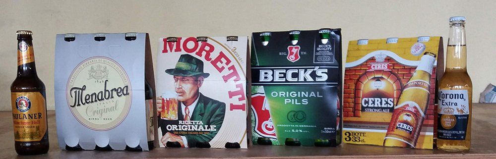 confezioni con bottiglie di birra di vari marchi