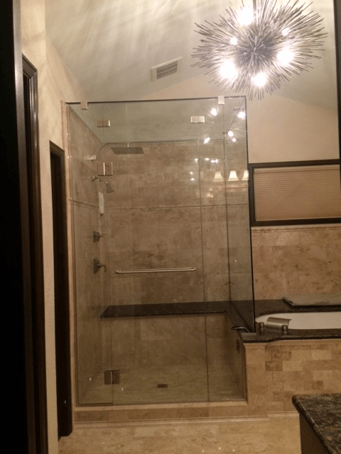 Shower Glass Door & Divider Front View — Littleton, CO — Ken Caryl Glass Inc.