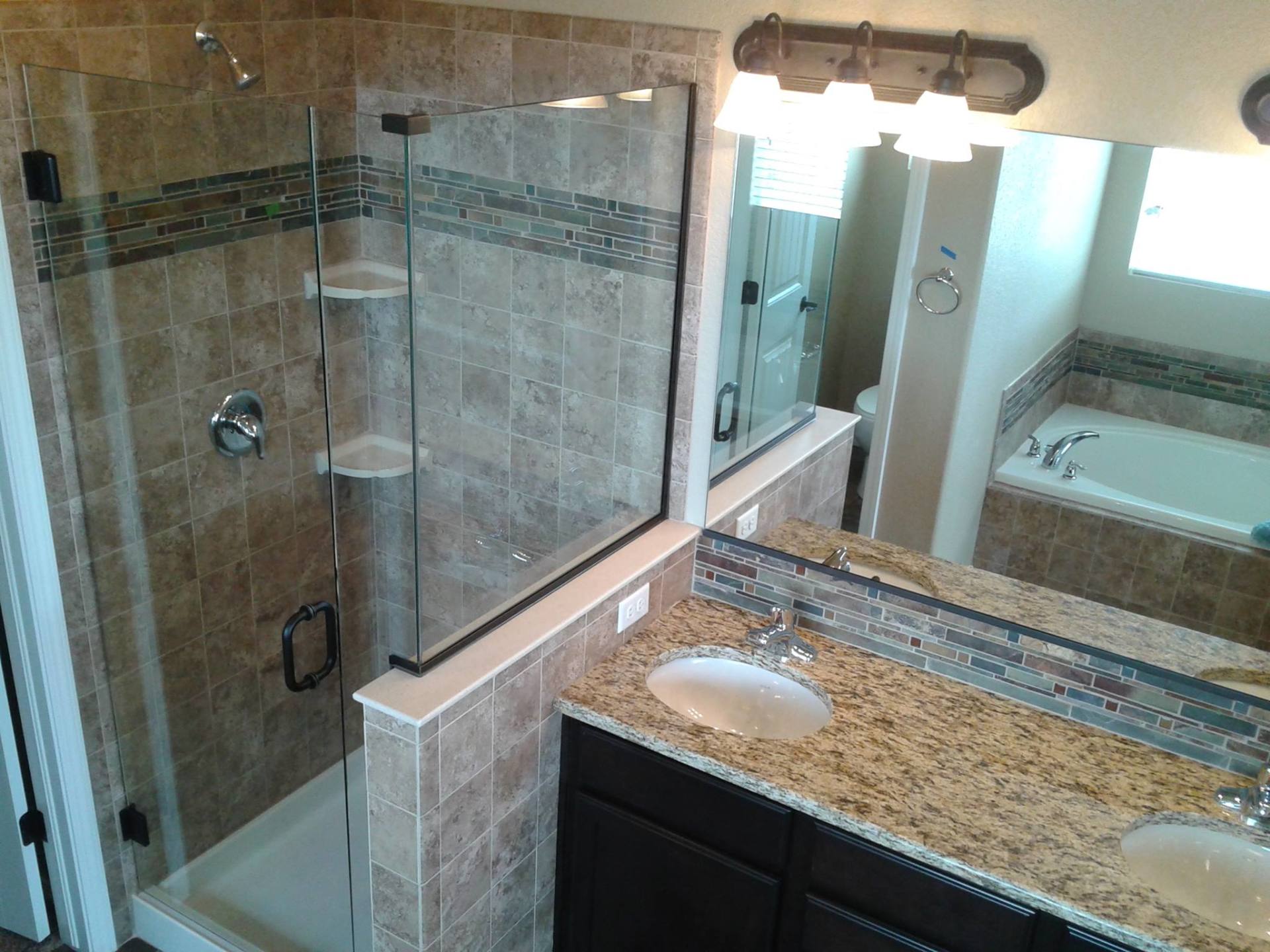 Bathroom with Shower Glass Door — Littleton, CO — Ken Caryl Glass Inc.