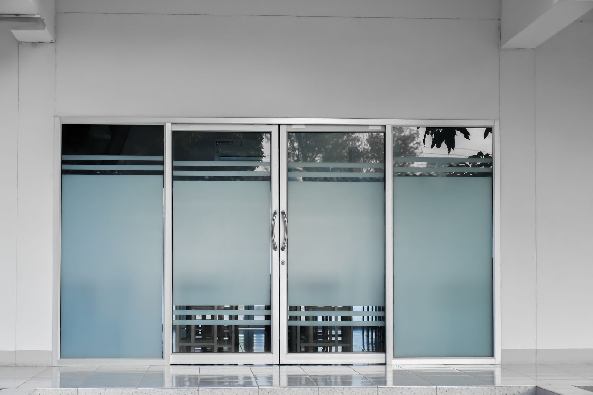 Glass doors with frosted glass