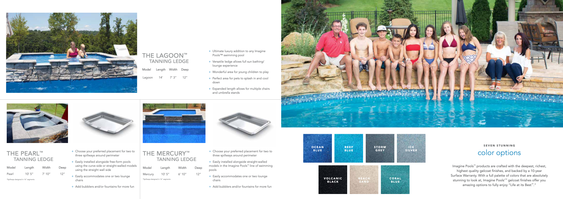 page from imagine pools product brochure