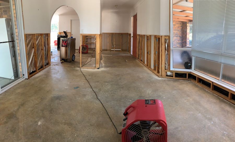 A Room is Being Restored Using Water Damage Clean Up — Restore All Qld in Kingaroy, QLD