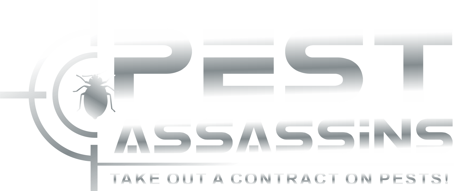 Pest Assassins Logo with a bed bug target and tagline of 