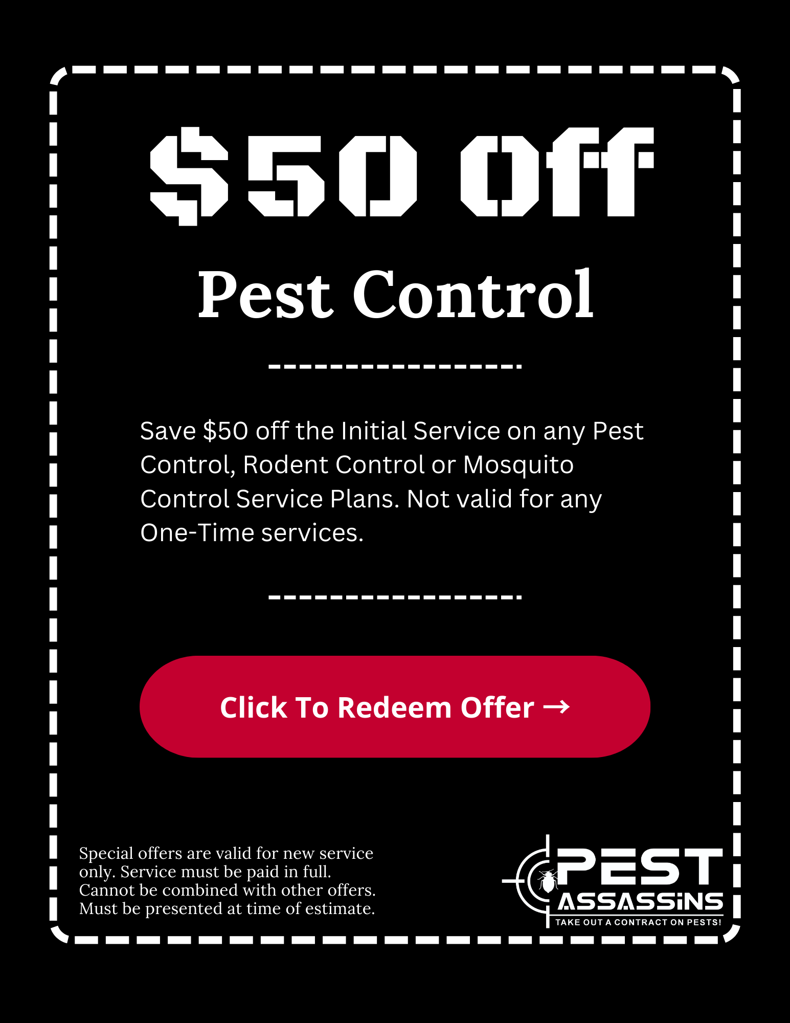 pest control coupon offer Rhode Island and Massachusetts