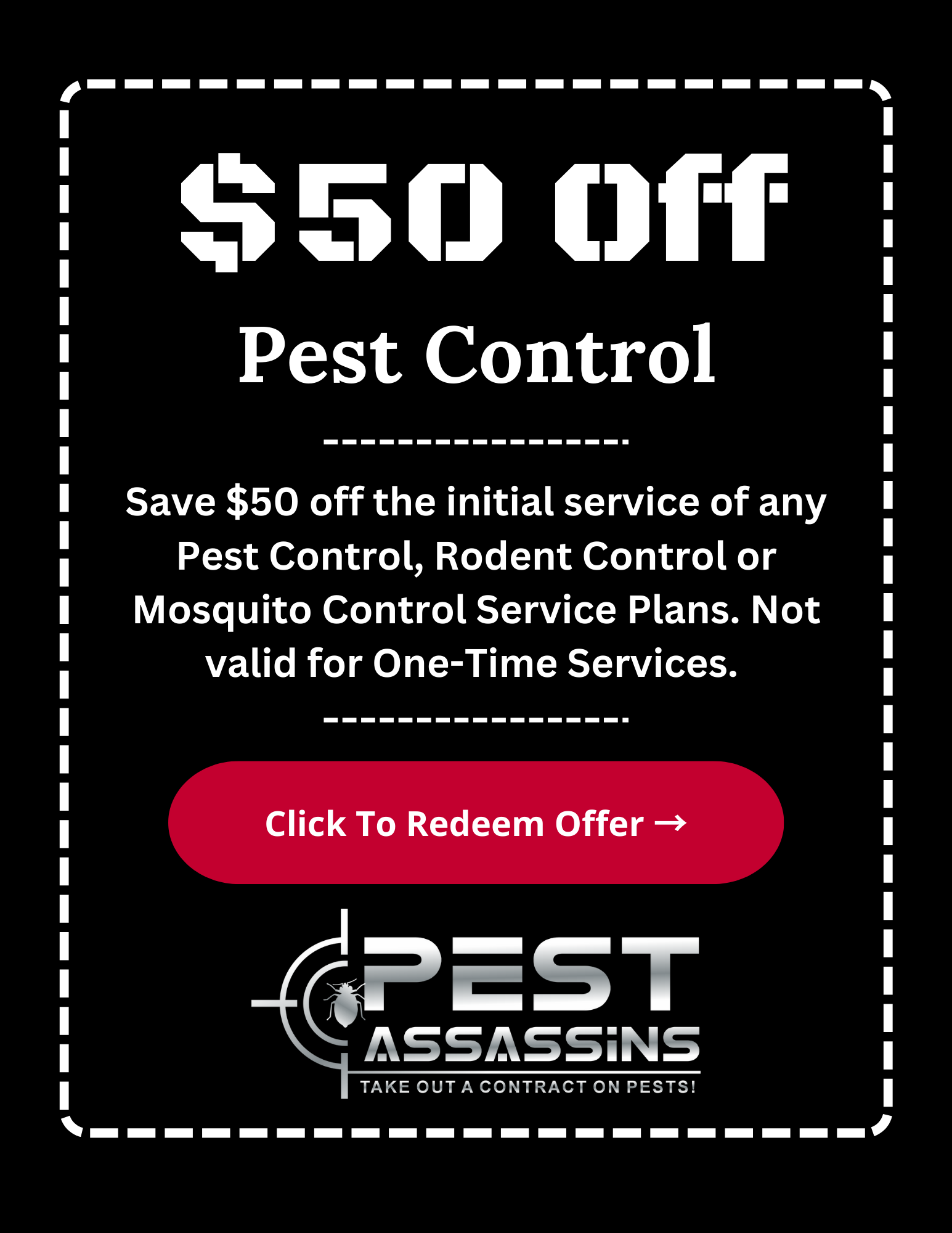 Pest control discount coupon offer 