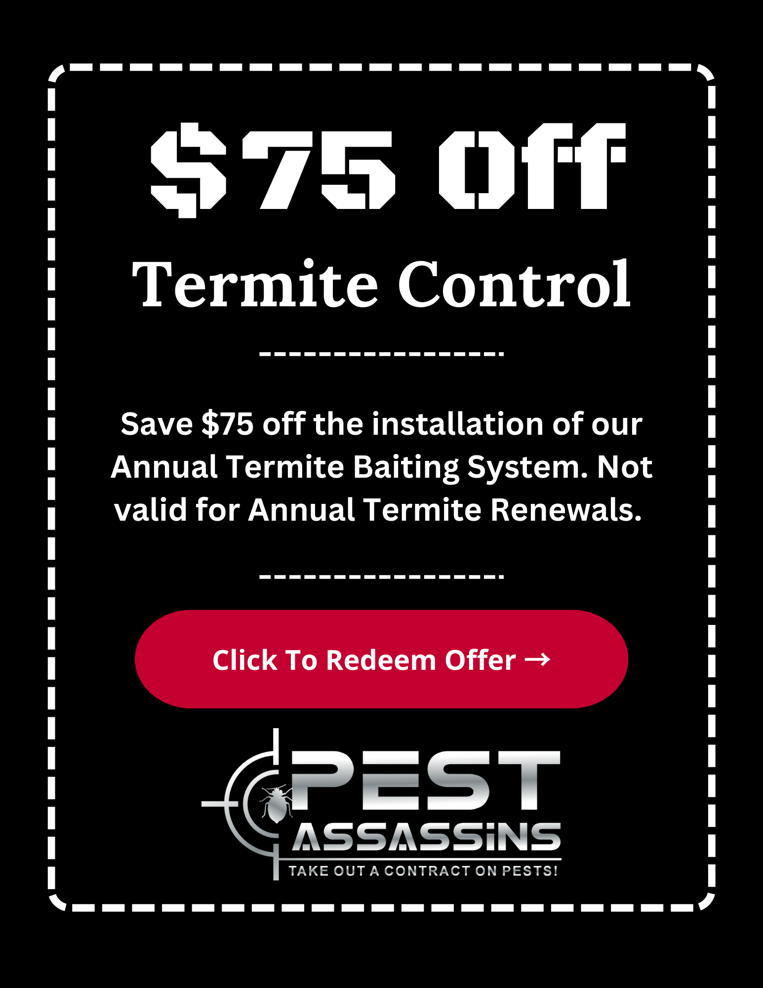 Termite control discount coupon offer