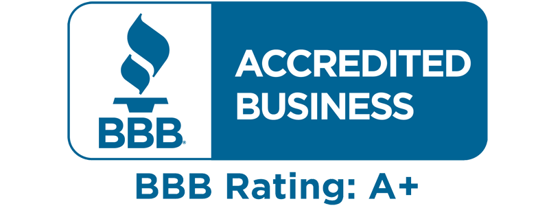 Better Business Bureau Accredited Business A Plus rating logo