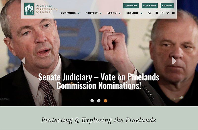 pinelands preservation alliance website design