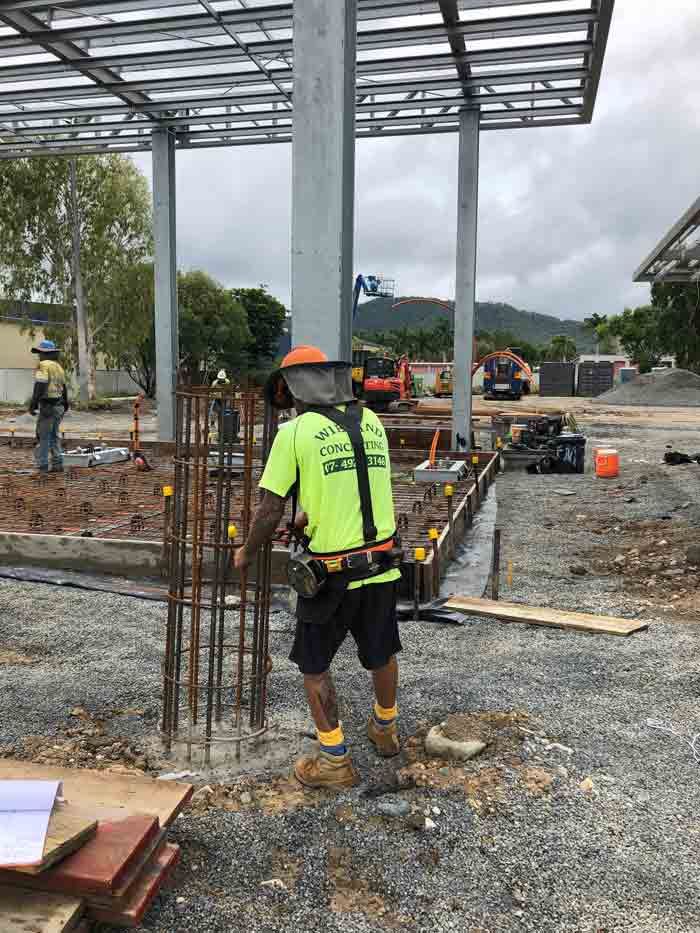 Construction Worker in Neon Green Shirt — Wieland Concreting in Rockhampton, QLD