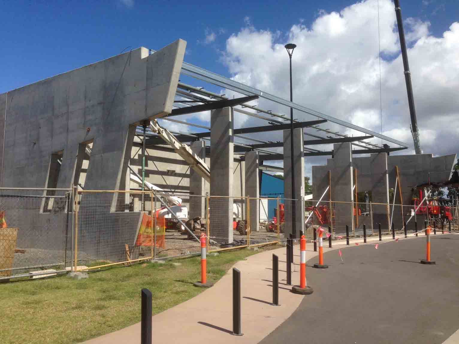 Construction Site with Concrete Walls, Metal Beams, and Safety Barriers — Wieland Concreting in Rockhampton, QLD