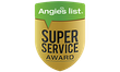 the logo for angie 's list is a super service award .