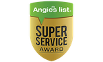 the logo for angie 's list is a super service award .