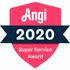 a badge that says angi 2020 super service award