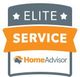 a logo for an elite service home advisor .