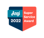 a badge that says angi 2020 super service award