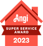 a badge that says angi 2020 super service award