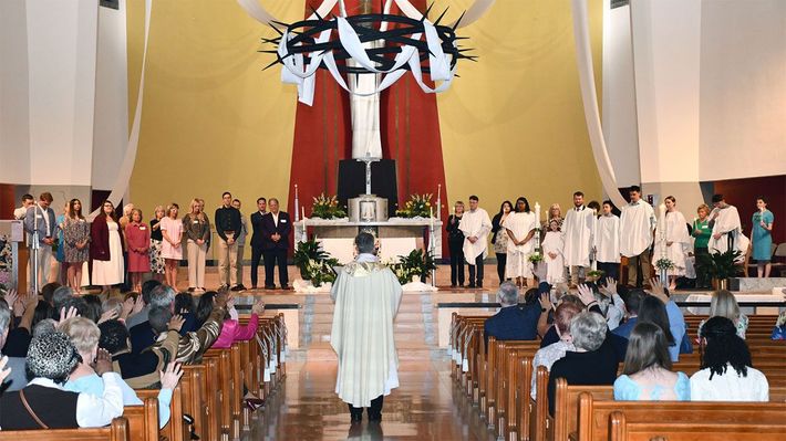 2026 Holy Saturday Mass at St. Francis Xavier Catholic Church in Kansas City, Missouri.