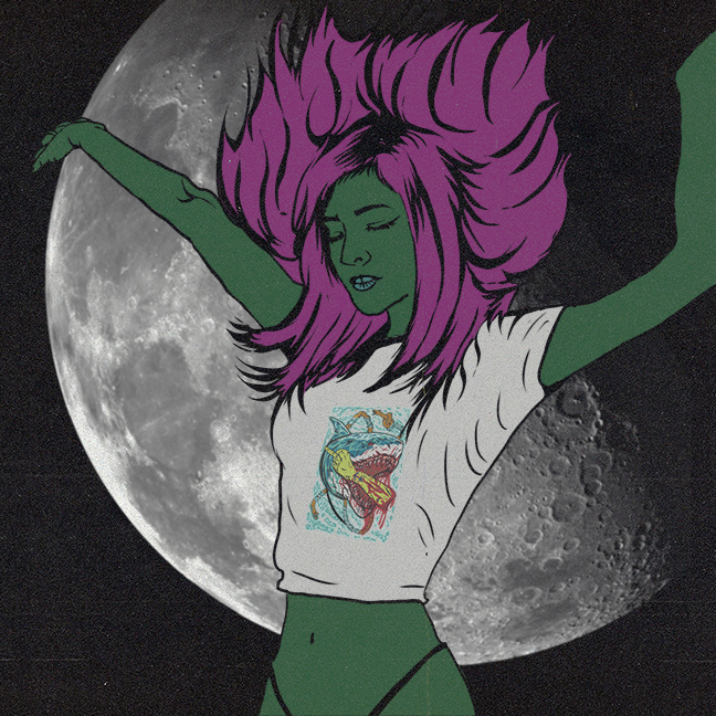 Cropped ilustração Tubarão modelo