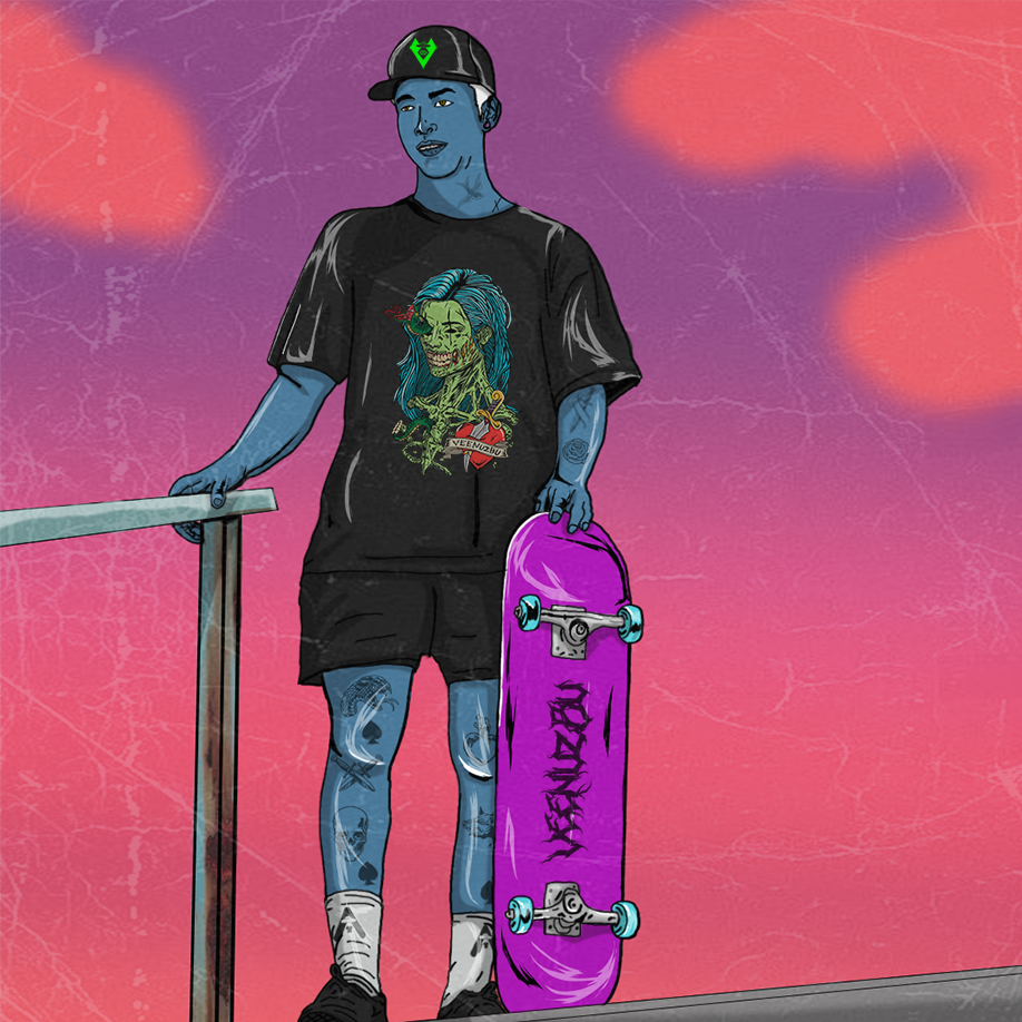 Camiseta Preta Zumbi Skate