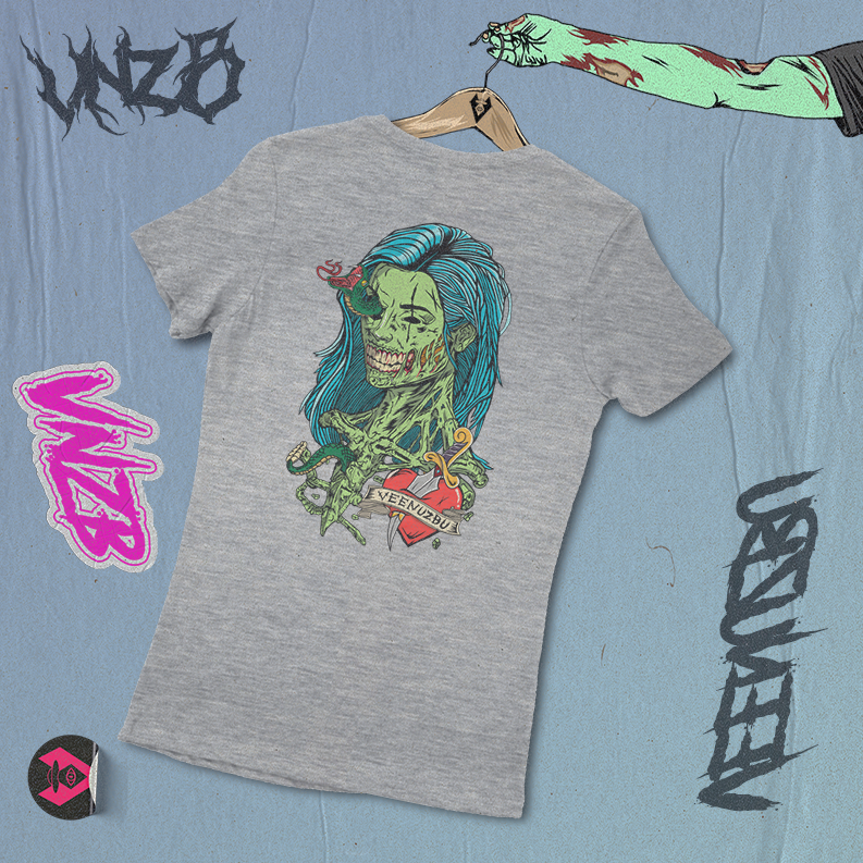 Camiseta Baby Zumbi Cinza Costas