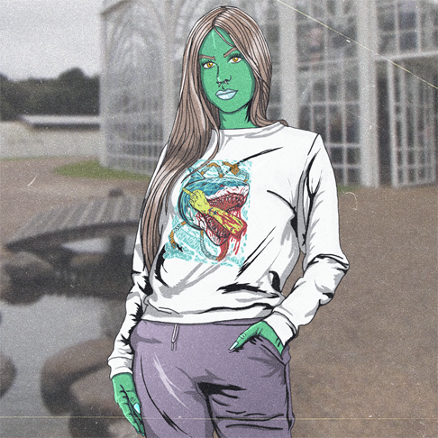 Ilustração de Modelo Estampa Shark Veenuzbu