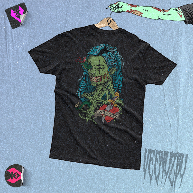 Camiseta Zumbi Preta Costas