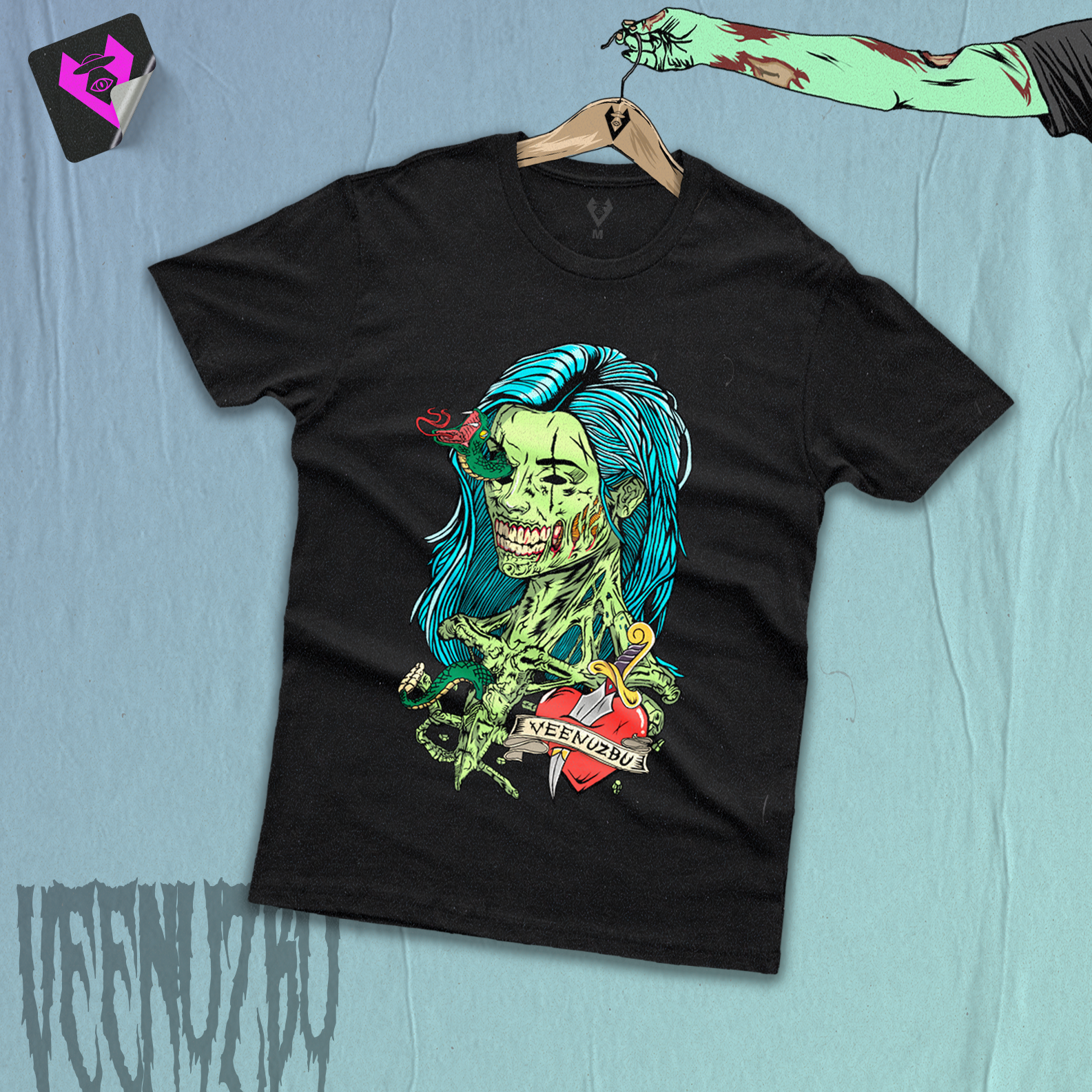Camiseta Zumbi Preta