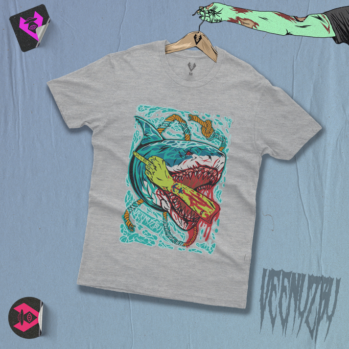 Ilustração shark cinza