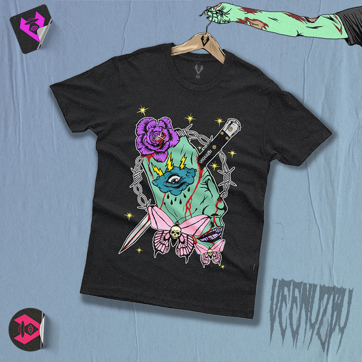 camiseta preta borboleta