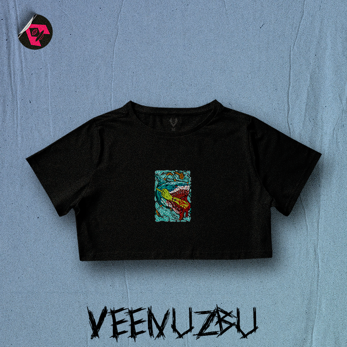 Cropped ilustração Tubarão preto