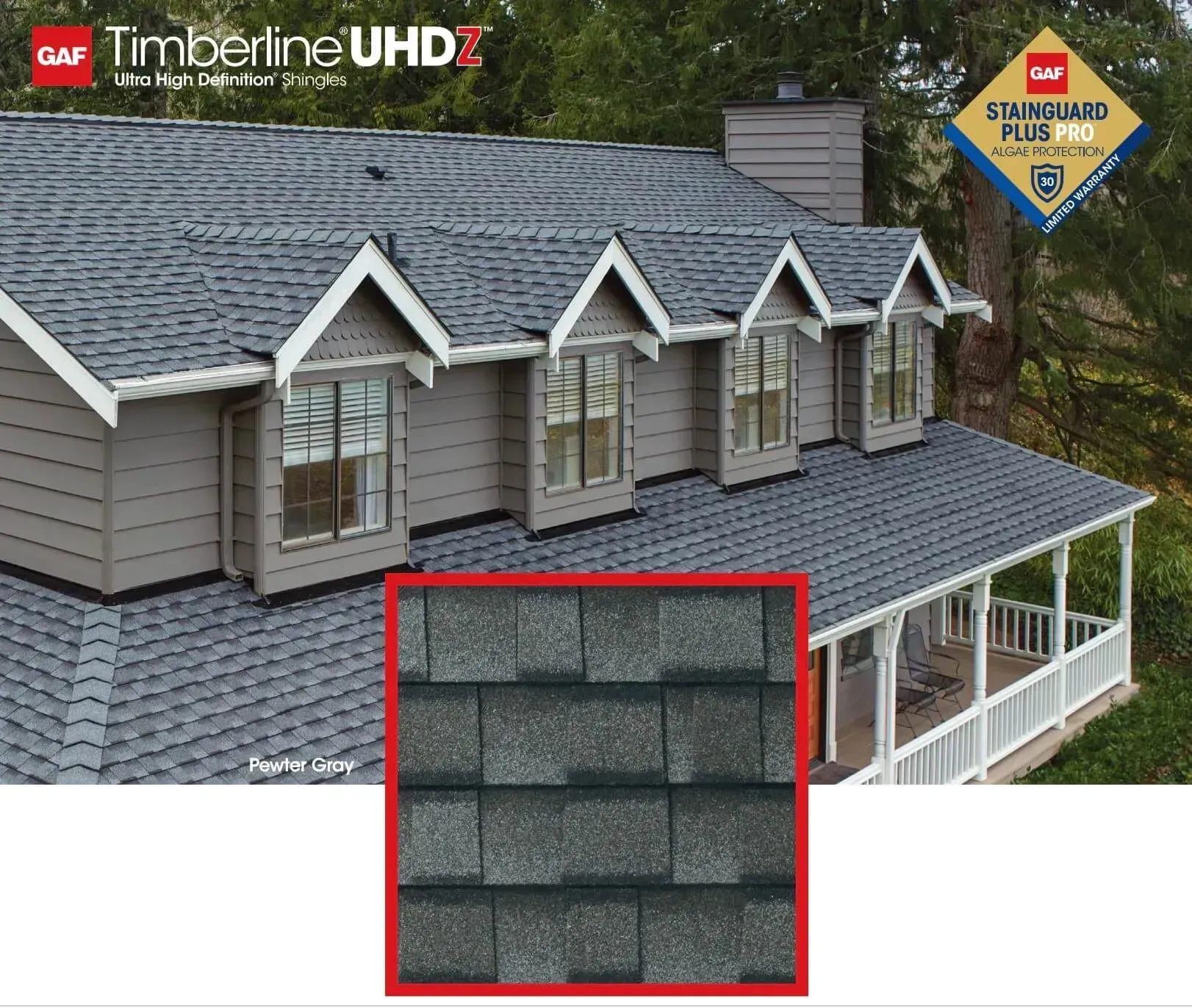 A picture of a house with a timberline uhd roof