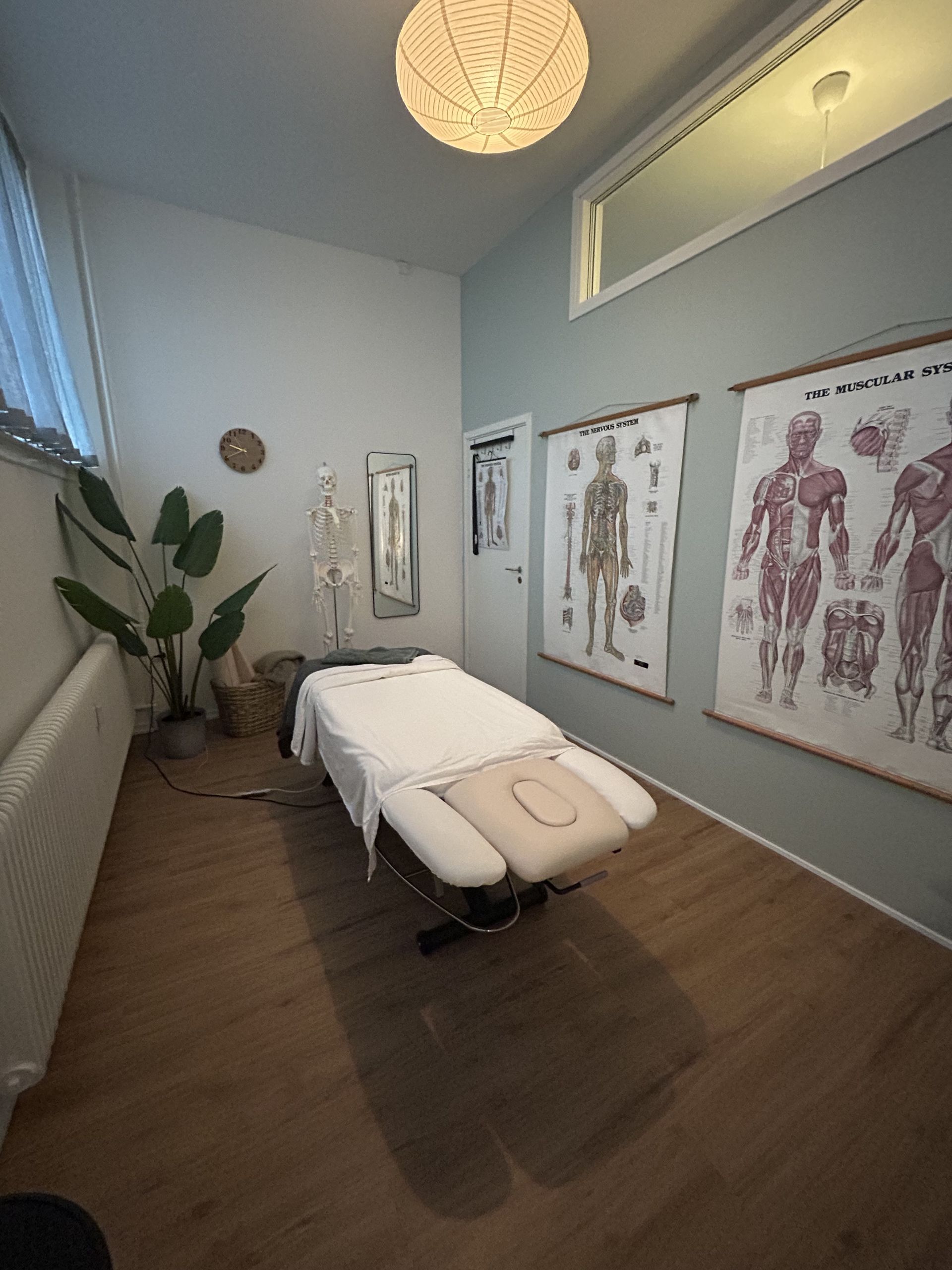 En læge undersøger bagsiden af ​​en patients nakke.