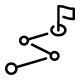 A black and white icon of a music note on a white background.