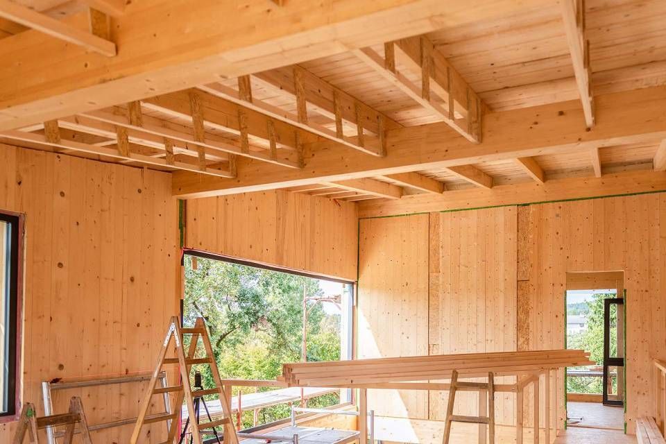 casa in legno a Novara in fase di costruzione